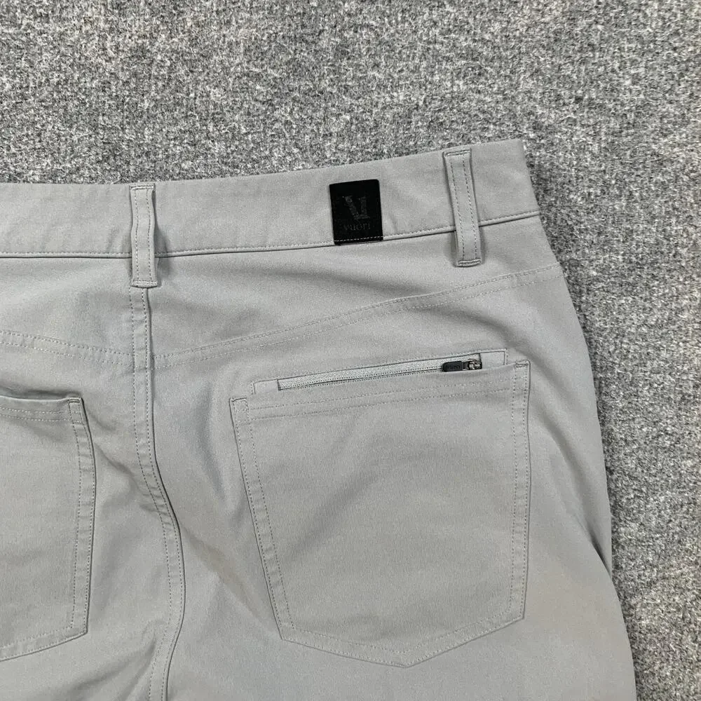 Vuori Pants Mens 30 Grey Meta Athletic Slim Fit Moisture Wicking Performance